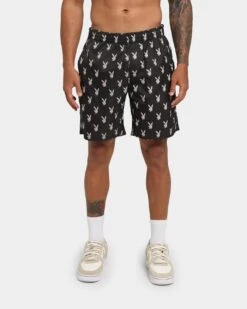 Playboy Bunnies Shorts Black -Fashion Clothing Store 03007449 YB001 mens 0030