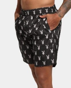 Playboy Bunnies Shorts Black -Fashion Clothing Store 03007449 YB001 mens 0070