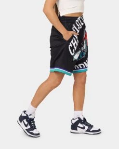 Mitchell & Ness Charlotte Hornets Blown Out Fashion Shorts Black -Fashion Clothing Store 03007528 YB001 womens 0050