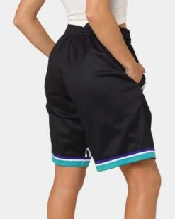 Mitchell & Ness Charlotte Hornets Blown Out Fashion Shorts Black -Fashion Clothing Store 03007528 YB001 womens 0080