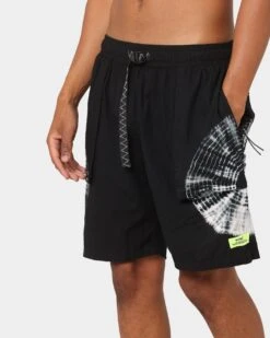 PYRA Future Nylon Shorts Black/Tie Dye -Fashion Clothing Store 03007585 YB204 mens 0070