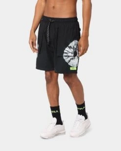 PYRA Future Nylon Shorts Black/Tie Dye -Fashion Clothing Store 03007585 YB204 mens 0090