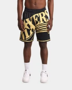 Mitchell & Ness Philadelphia 76ers Big Face Black Gold Shorts Black/Gold 11 Mitchell & Ness Philadelphia 76ers Big Face Black Gold Shorts Black/Gold -Fashion Clothing Store 03007626 YB003 mens 0030