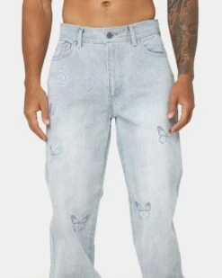 Loiter Freedom Skate Jeans Washed Blue -Fashion Clothing Store 03007678 YW645 mens 0030
