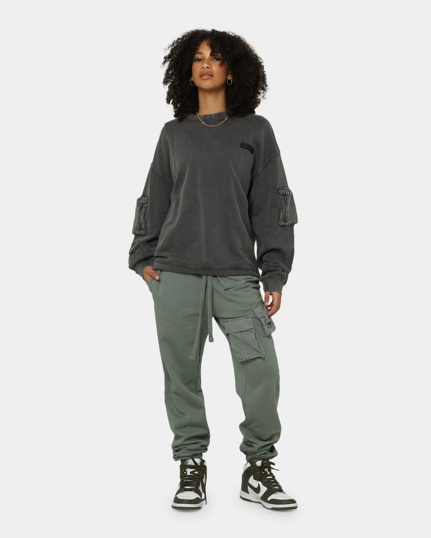 EN ES Utility Washed Sweat Pants Green 9 EN ES Utility Washed Sweat Pants Green - Image 7