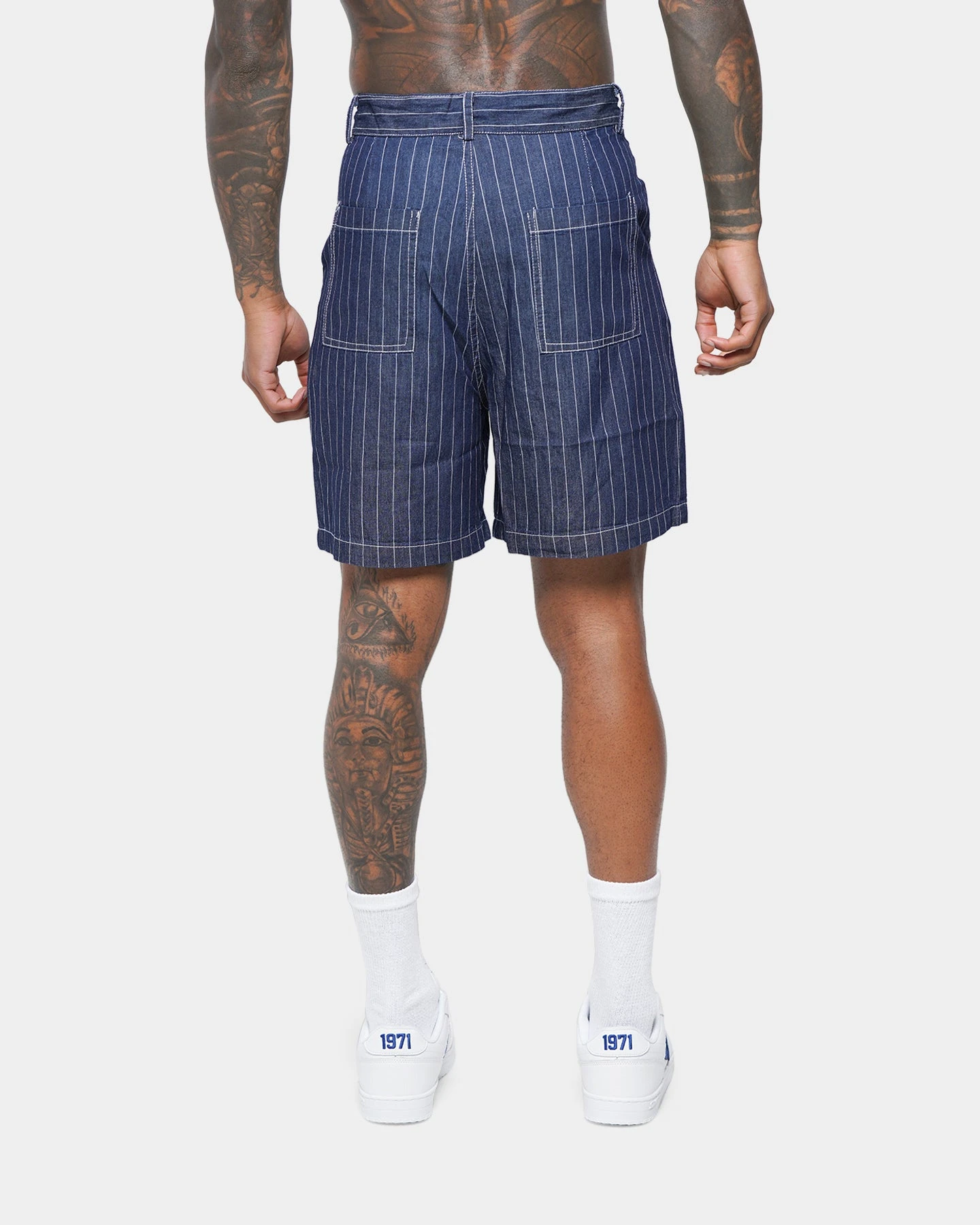 XXIII Maddox Pinstripe Worker Shorts Blue 7 XXIII Maddox Pinstripe Worker Shorts Blue - Image 5