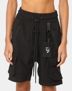 The Anti Order Reflective Man Made Cargo Shorts Black/Silver -Fashion Clothing Store 03007987 YB011 womens 0030