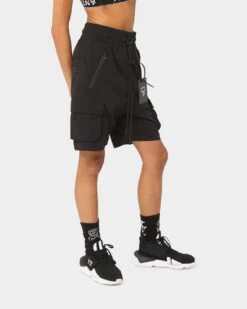 The Anti Order Reflective Man Made Cargo Shorts Black/Silver -Fashion Clothing Store 03007987 YB011 womens 0050