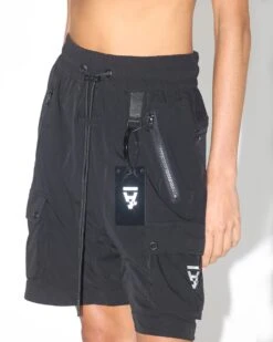The Anti Order Reflective Man Made Cargo Shorts Black/Silver -Fashion Clothing Store 03007987 YB011 womens 0090