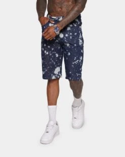 XXIII Zayden Bleached Denim Shorts Blue