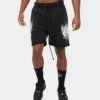 Carre Metalle Distressed Sweat Shorts Washed Black