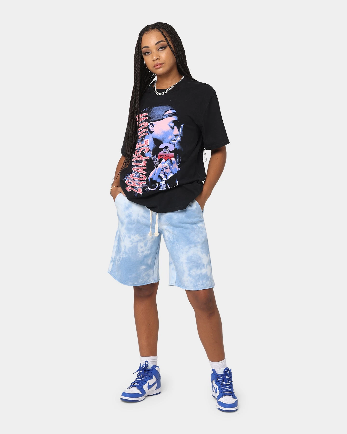 XXIII Kikee Blue Tie Dye Shorts Blue 4 XXIII Kikee Blue Tie Dye Shorts Blue - Image 2