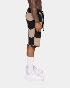 XXIII Meda Check Shorts Black/Beige -Fashion Clothing Store 03008686 YB363 mens 0040