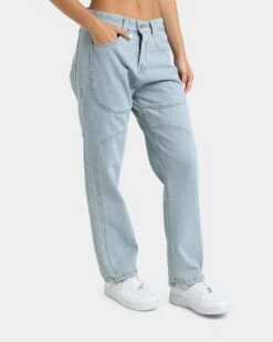 XXIII Women's Cholet Wide Leg Panel Jeans Light Blue