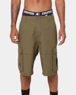 Starter Rugged Terrain Cargo Shorts Khaki Green -Fashion Clothing Store 03008889 YK002 mens 0040