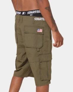 Starter Rugged Terrain Cargo Shorts Khaki Green -Fashion Clothing Store 03008889 YK002 mens 0080