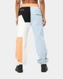 BEENTRILL Patchwork Sweat Pants Blue/Orange -Fashion Clothing Store 03008955 YX063 womens 0040