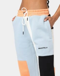 BEENTRILL Patchwork Sweat Pants Blue/Orange -Fashion Clothing Store 03008955 YX063 womens 0070