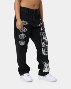 Obey Hard Work Dreams Denim Jeans Dusty Black -Fashion Clothing Store 03008991 YB566 womens 0050