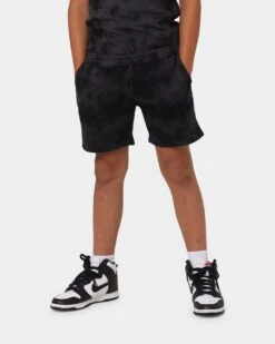 Santa Cruz Kids' Checked Out Flamed Dot Shorts Black/Black Tie Dye