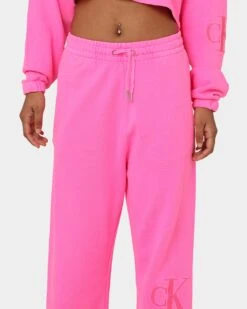 Calvin Klein Women's Acid Wash CK Jogger Pants Neon Pink -Fashion Clothing Store 03009655 YN365 womens 070