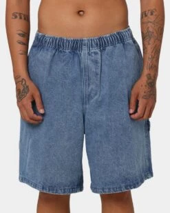 OBEY Easy Denim Carpenter Shorts Light Indigo -Fashion Clothing Store 03009718 YL212 mens 0040