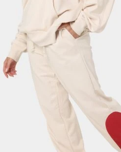 Nike Women's Nike Sportswear Circa 50 Fleece Pants Pearl White/Sierra Red -Fashion Clothing Store 03009864 YP495 womens 0040