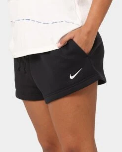 Nike Women's Nike Sportswear Style Fleece High-Waisted Shorts Black/Sail -Fashion Clothing Store 03009919 YB699 womens 040