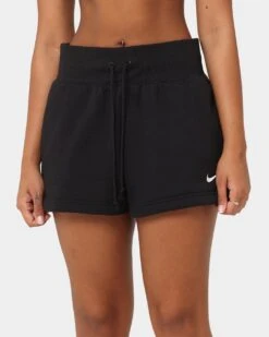 Nike Women's Nike Sportswear Style Fleece High-Waisted Shorts Black/Sail -Fashion Clothing Store 03009919 YB699 womens 070