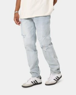 Carré Bouffant Distressed Jeans Light Blue -Fashion Clothing Store 03009932 YL200 mens 060