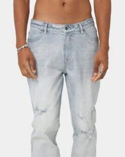 Carré Bouffant Distressed Jeans Light Blue -Fashion Clothing Store 03009932 YL200 mens 070
