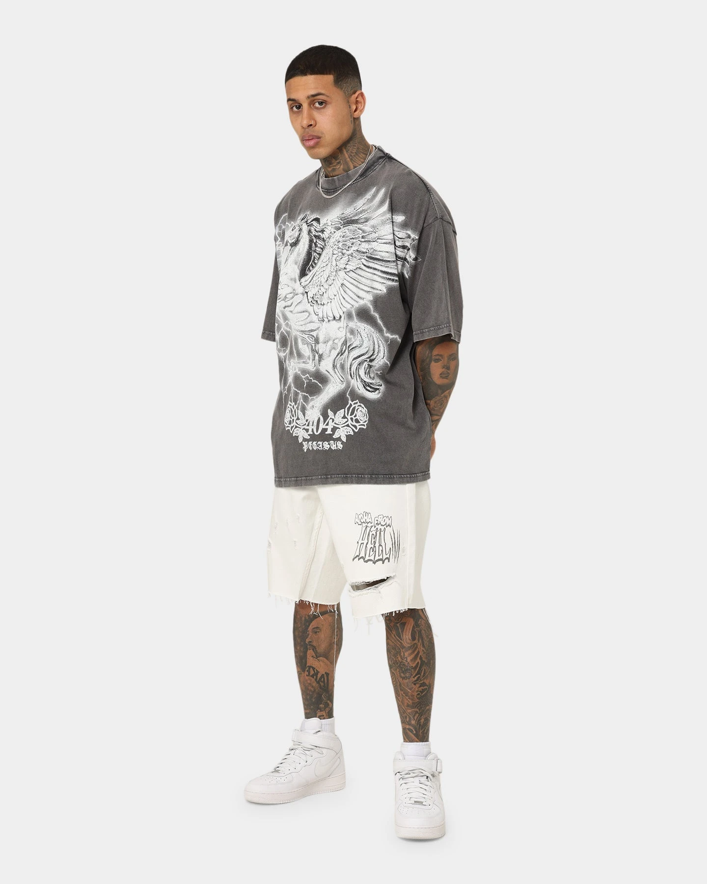 Dead Studios Aloha Denim Shorts White 4 Dead Studios Aloha Denim Shorts White - Image 2