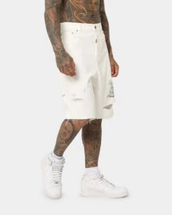 Dead Studios Aloha Denim Shorts White 14 Dead Studios Aloha Denim Shorts White -Fashion Clothing Store 03010135 YW100 mens 050