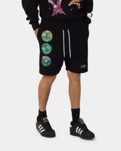 Carré X Kenny Scharf Multi Face Sweat Shorts Black
