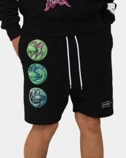 Carré X Kenny Scharf Multi Face Sweat Shorts Black -Fashion Clothing Store 03010254 YB001 mens 0030