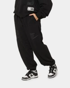 Nike Women's Nike Sportswear Circa 96 High-Waisted Fleece Pants Black -Fashion Clothing Store 03010340 YB001 womens 0060