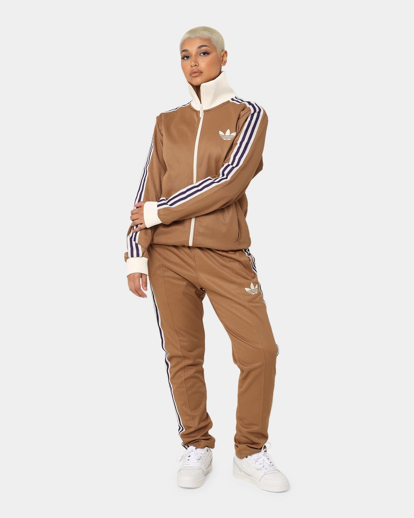 Adidas Adicolor Striped Trackpants Brown Desert 3 Adidas Adicolor Striped Trackpants Brown Desert