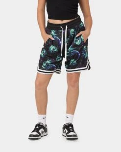 Goat Crew X Rick And Morty Space Skull Shorts Black/Multi-Coloured