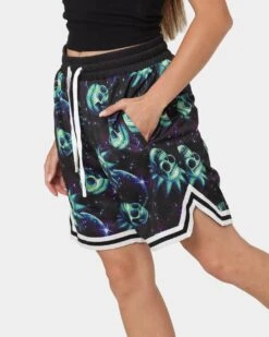 Goat Crew X Rick And Morty Space Skull Shorts Black/Multi-Coloured -Fashion Clothing Store 03010509 YB453 womens 0040