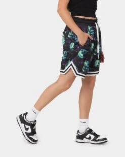 Goat Crew X Rick And Morty Space Skull Shorts Black/Multi-Coloured -Fashion Clothing Store 03010509 YB453 womens 0050