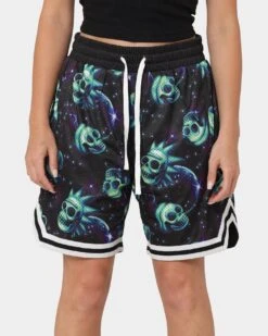 Goat Crew X Rick And Morty Space Skull Shorts Black/Multi-Coloured -Fashion Clothing Store 03010509 YB453 womens 0070