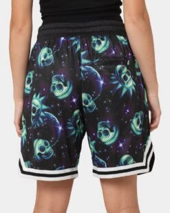 Goat Crew X Rick And Morty Space Skull Shorts Black/Multi-Coloured -Fashion Clothing Store 03010509 YB453 womens 0080