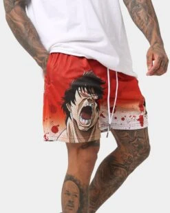Goat Crew X Baki Hanma Baki Mesh Shorts Burnt Orange -Fashion Clothing Store 03010567 YO238 mens 0030