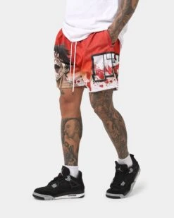 Goat Crew X Baki Hanma Baki Mesh Shorts Burnt Orange -Fashion Clothing Store 03010567 YO238 mens 0060