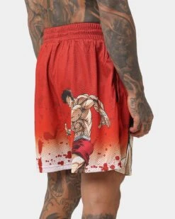 Goat Crew X Baki Hanma Baki Mesh Shorts Burnt Orange -Fashion Clothing Store 03010567 YO238 mens 0080