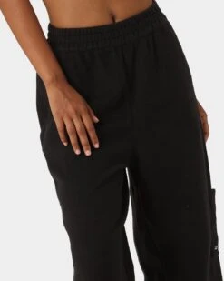 Reebok Women's Classic Fleece Wide Leg Pants Black -Fashion Clothing Store 03010623 YB001 womens 030