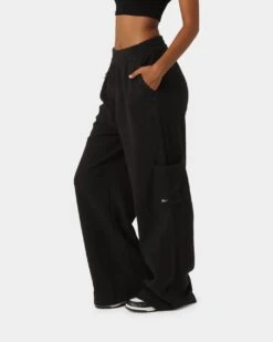 Reebok Women's Classic Fleece Wide Leg Pants Black -Fashion Clothing Store 03010623 YB001 womens 060