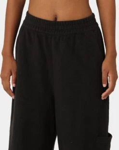 Reebok Women's Classic Fleece Wide Leg Pants Black -Fashion Clothing Store 03010623 YB001 womens 070
