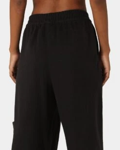 Reebok Women's Classic Fleece Wide Leg Pants Black -Fashion Clothing Store 03010623 YB001 womens 080