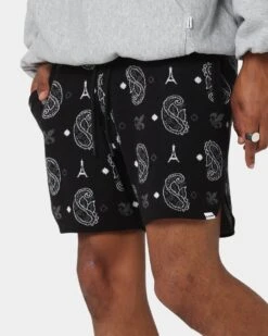 Carre Big Bandana Knitted Shorts Black -Fashion Clothing Store 03010685 YB001 mens 0040